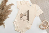 Personalised Animal Initial Natural Baby Vest