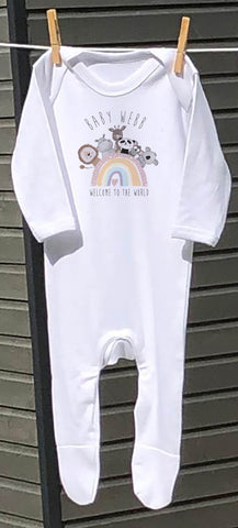 Pastel Rainbow Animals Babygrow