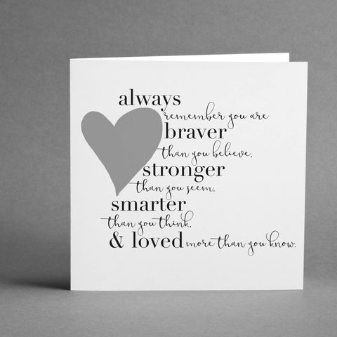 Always braver heart square card