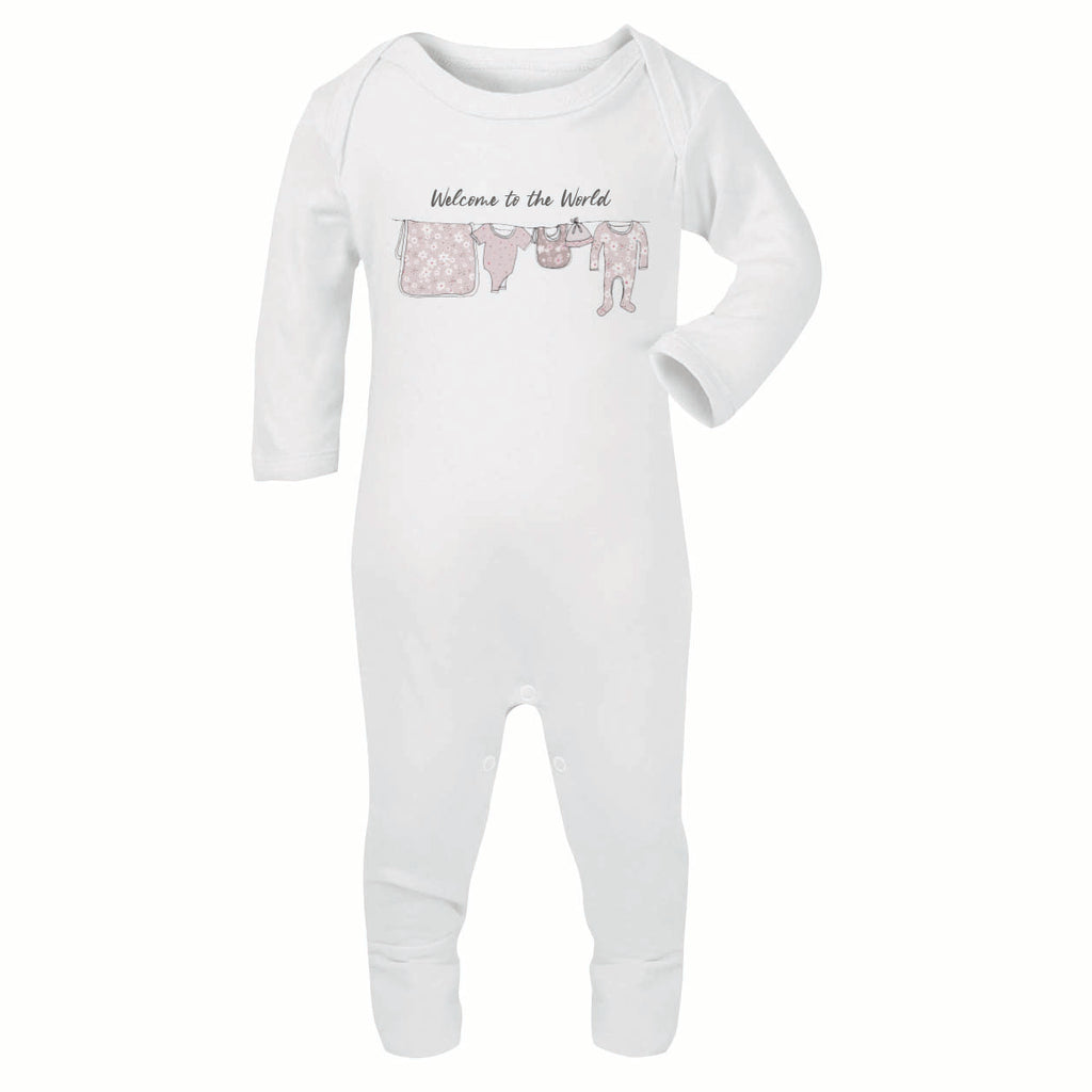 Personalised Floral washing line baby grow