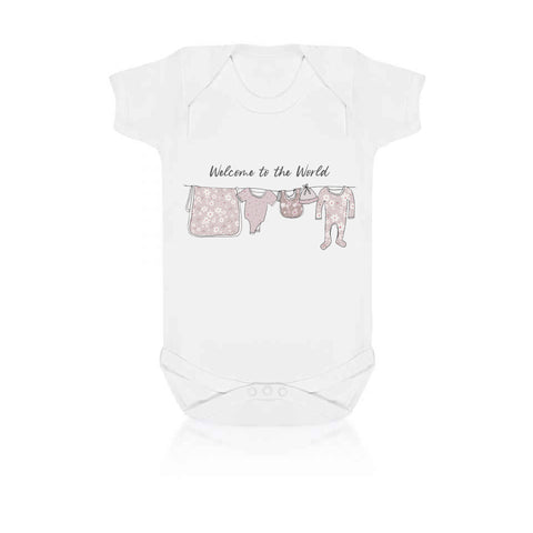 Personalised Floral washing line baby vest