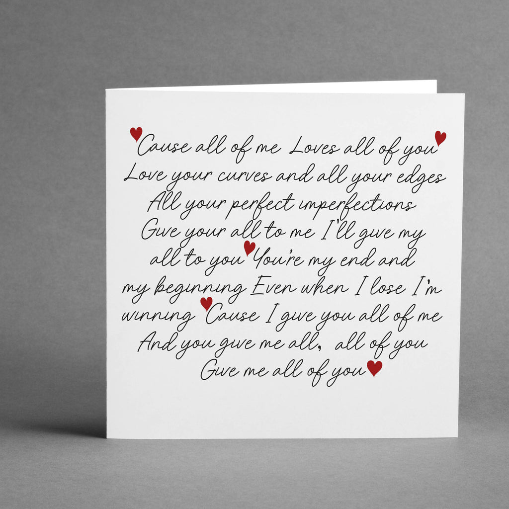 All of Me Loves all of You square card