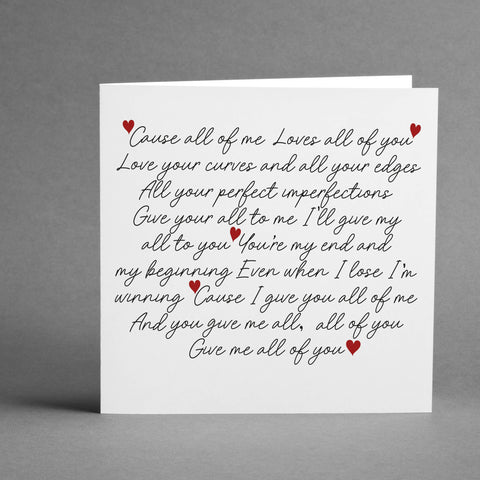 All of Me Loves all of You square card