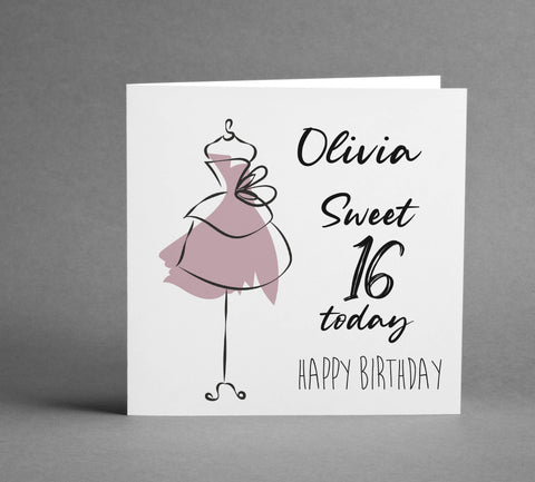 Sweet 16 Happy Birthday square card