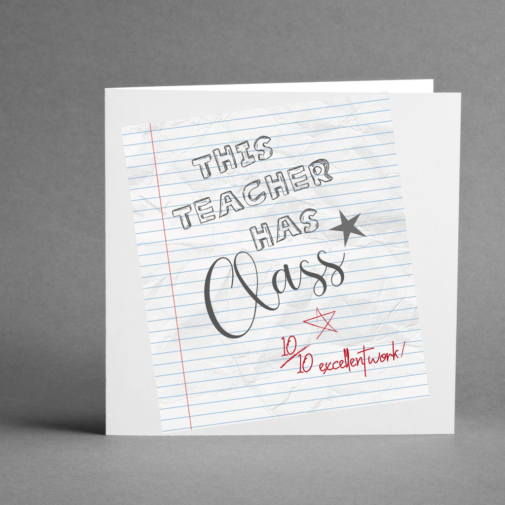 This teacher has class square card
