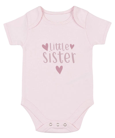 Little Sister hearts Baby Vest