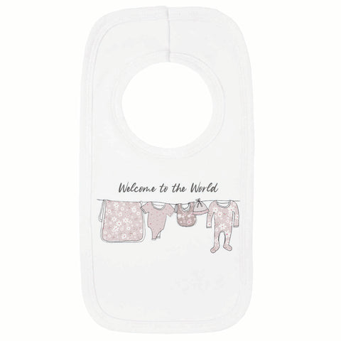 Personalised Floral washing line baby Bib