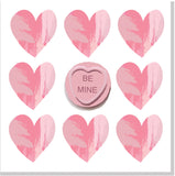 Be mine love hearts square card