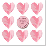 Be mine love hearts square card