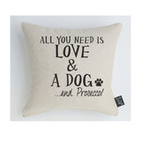 Love dog and prosecco cushion