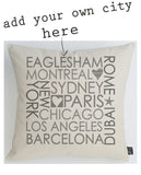 Personalised Block City cushion pastel