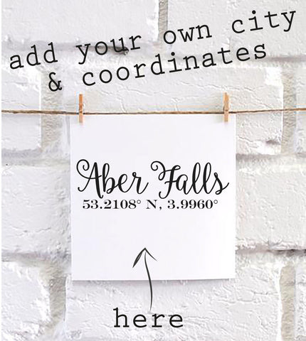 Personalised Coordinates City square card