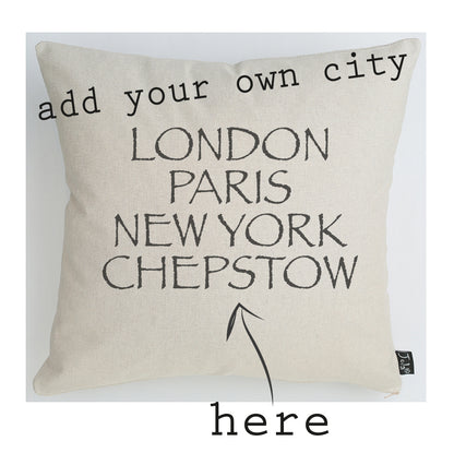 Personalised City Cushion font 2