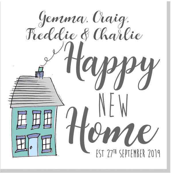 Biglietto Auguri Casa Nuova Happy New Home - Formato A5 Con Pois Neri E Busta Inclusa - SP89