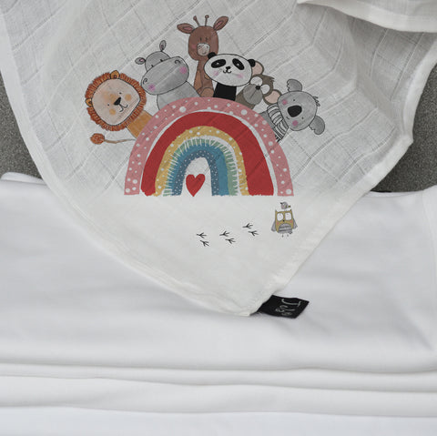 Rainbow Animals Muslin