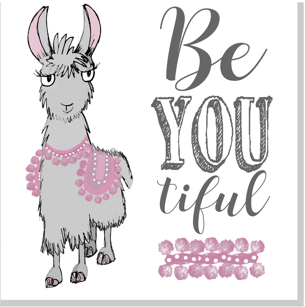 Beyoutiful Llama square card