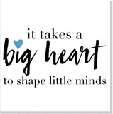 Big Heart Teacher square card