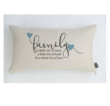 Family Crazy blue hearts cushion