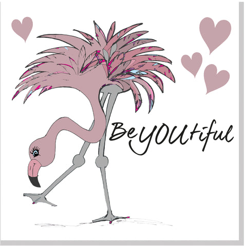Flamingo BeYOUtiful square card