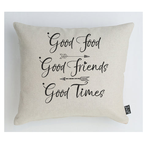 Good Food, Good Friends cushion