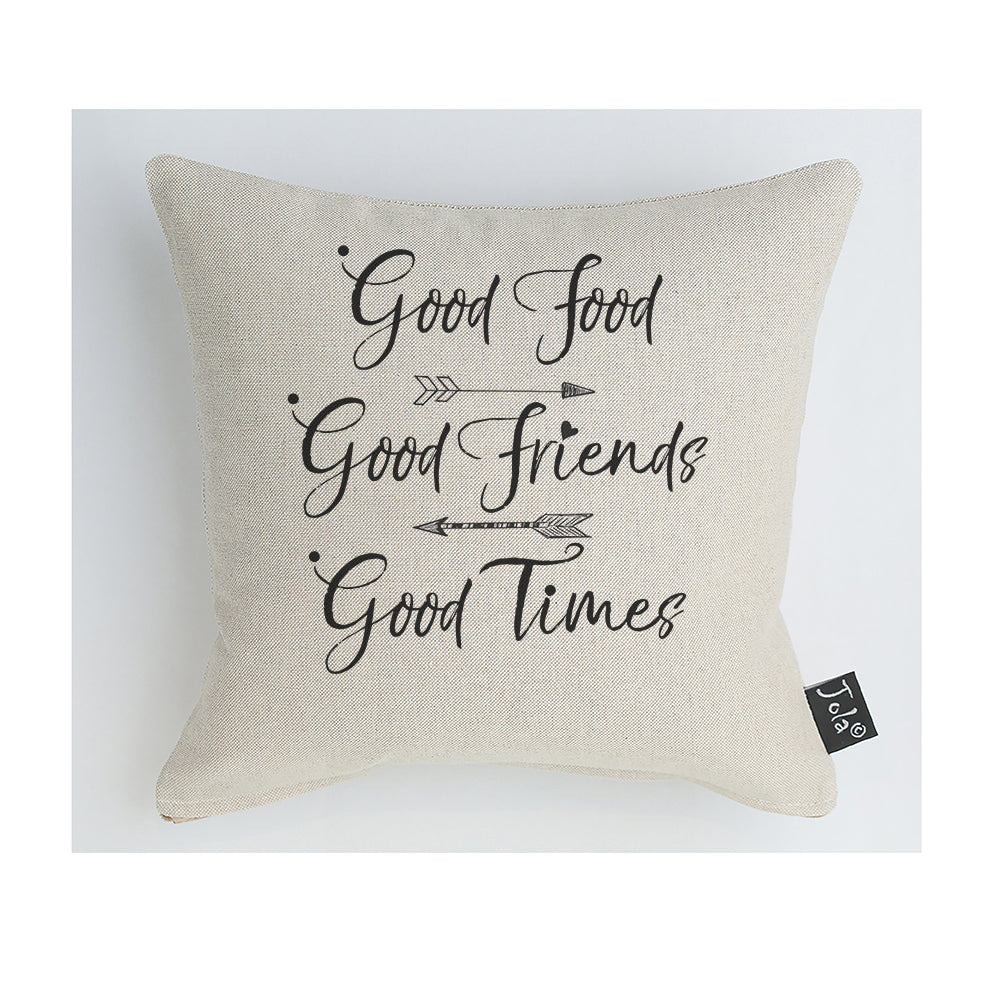 Good Food, Good Friends cushion