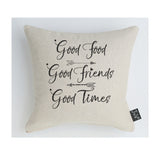Good Food, Good Friends cushion