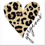 Gorgeous Leopard Heart Natural  square card