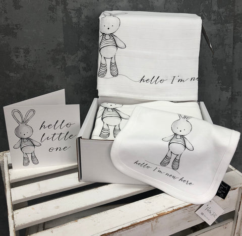 Hello Grey Bunny Baby set