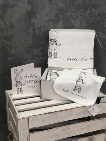 Hello Grey Bunny Baby set