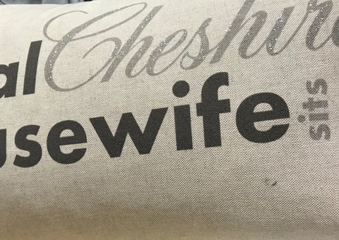 Personalised Real Cheshire Housewife cushion