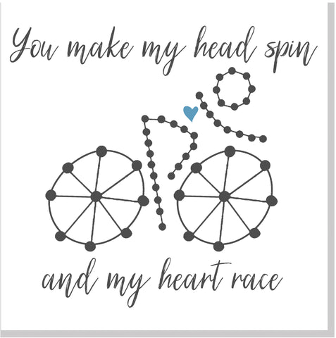 Head Spin Heart Race square card