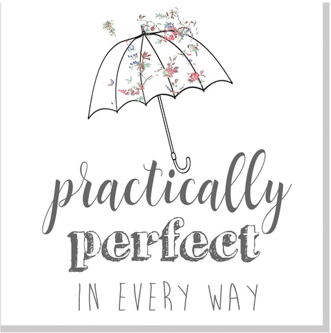 Balloon Floral practically perfect floral square card