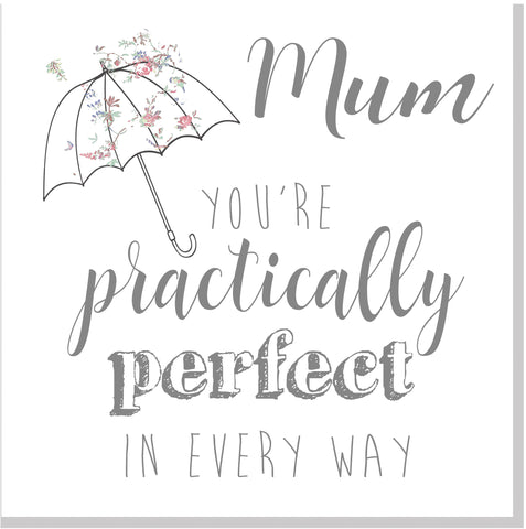 Umbrella Floral practically perfect floral Mum square card