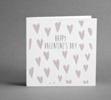 Happy Valentine's Day Blush Hearts square card
