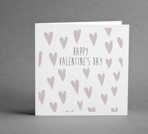 Happy Valentine's Day Blush Hearts square card