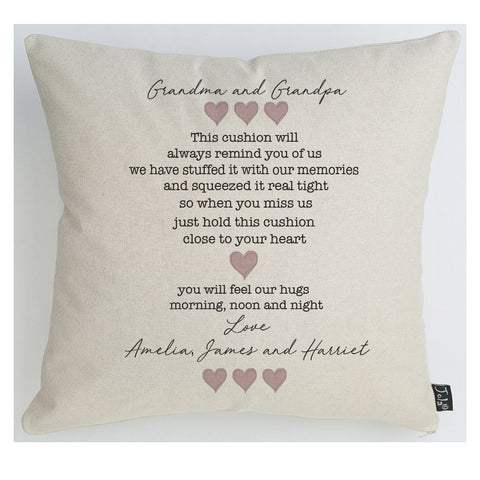 Personalised Hugs cushion