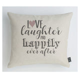 Love Laughter Happily Ever After Pink heart Cushion