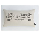 Love Laughter Happily Ever After Pink heart Cushion