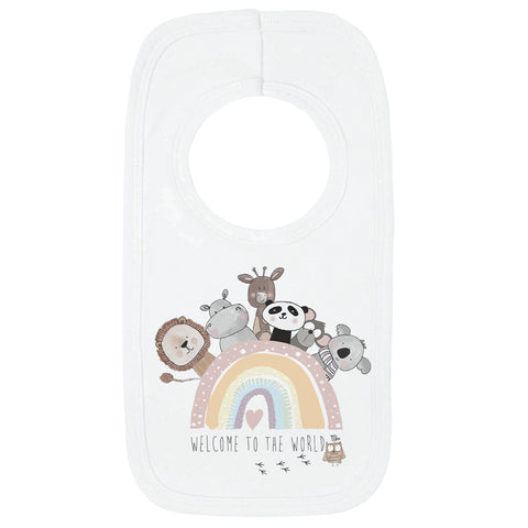 Pastel Rainbow Animals Baby Bib