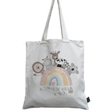 Pastel Rainbow Animals canvas bag