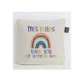 Personalised Rainbow thank you washbag
