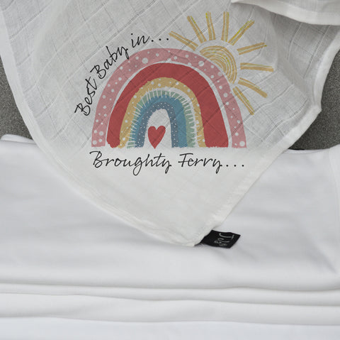 Personalised City Rainbow Muslin