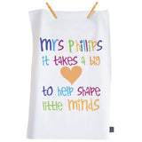 Personalised Takes a big heart Tea Towel