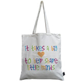 Teacher big heart canvas bag