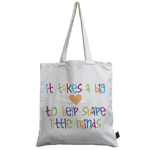 Teacher big heart canvas bag