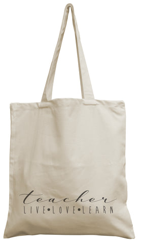 Teacher live love learn Canvas Bag