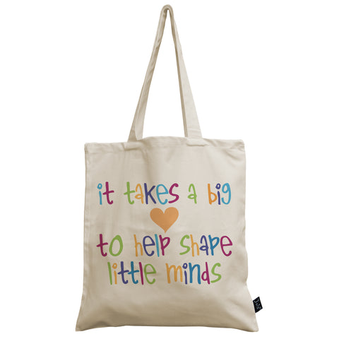 Teacher big heart canvas bag