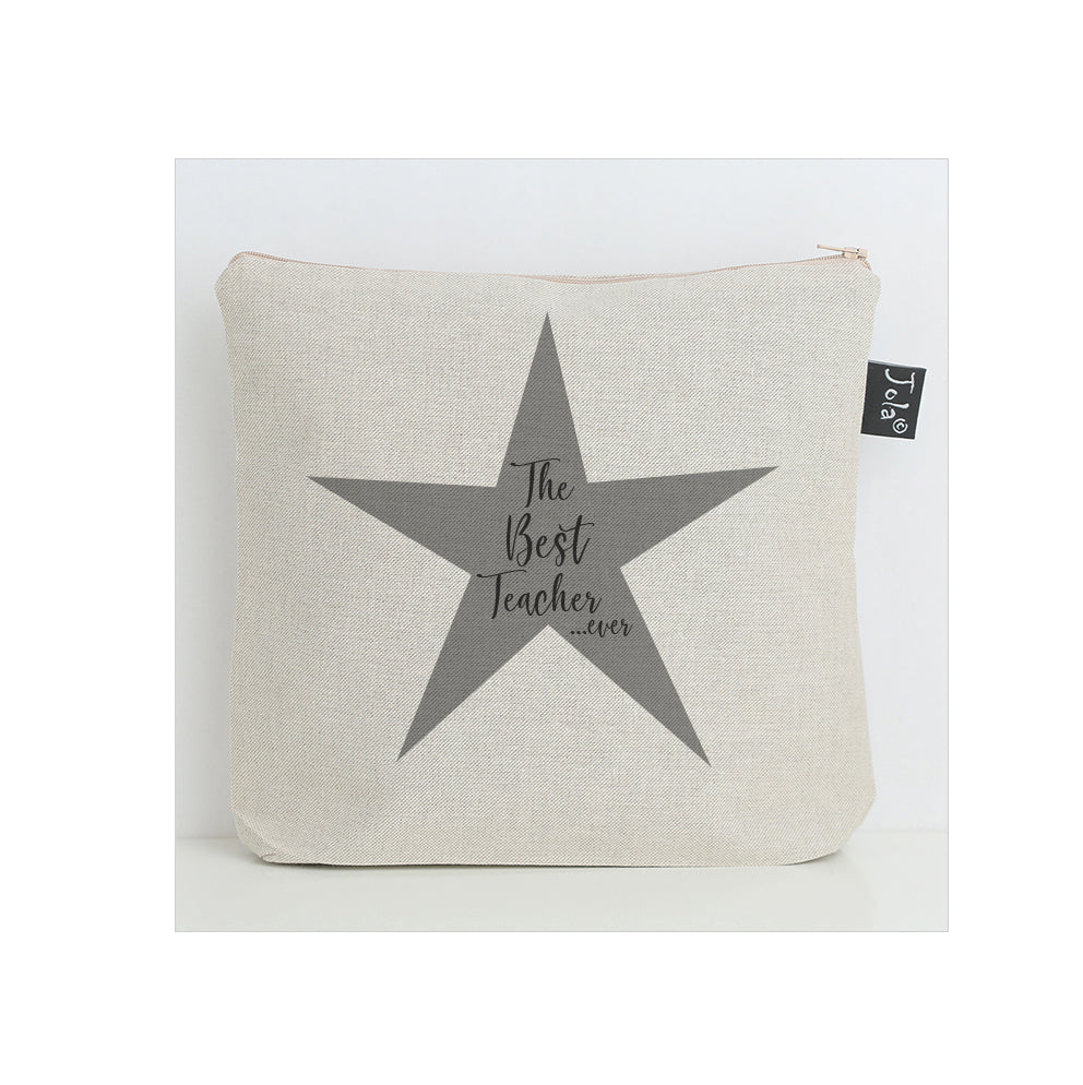 Best Teacher grey star washbag