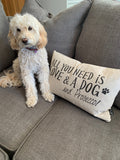 Love dog and prosecco cushion