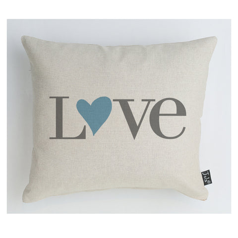 Love cushion blue heart